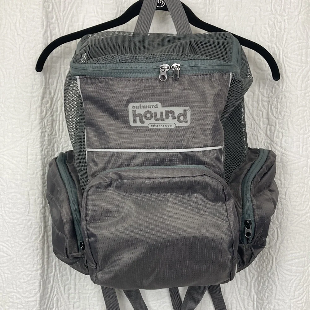 Outward Hound PoochPouch Dog Carrier Backpack, Gray up to 20lbs.